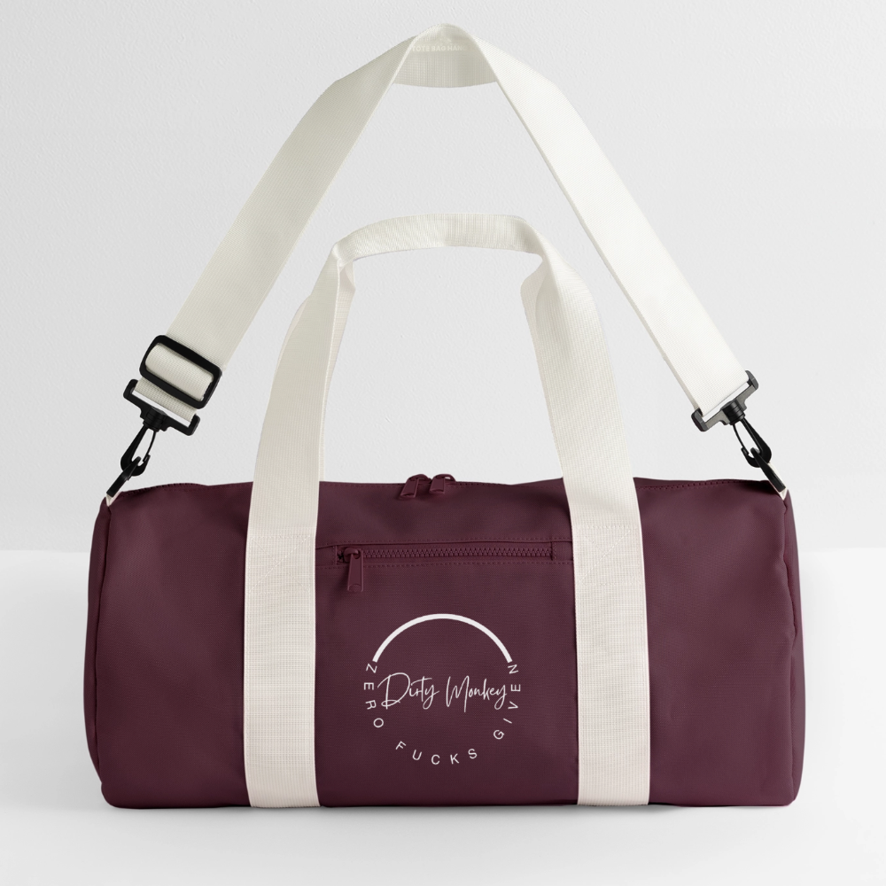 How about that duffel bag? - burgundy/off white