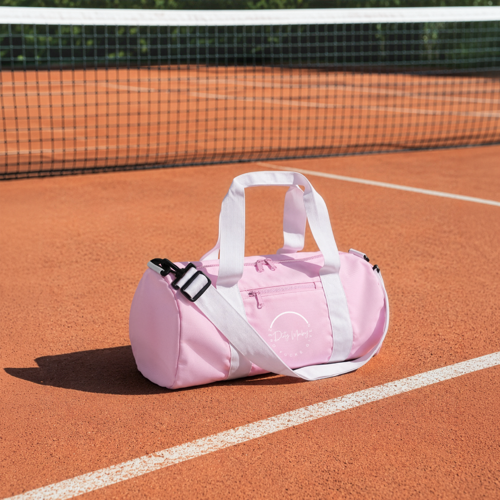 How about that duffel bag? - pink/white